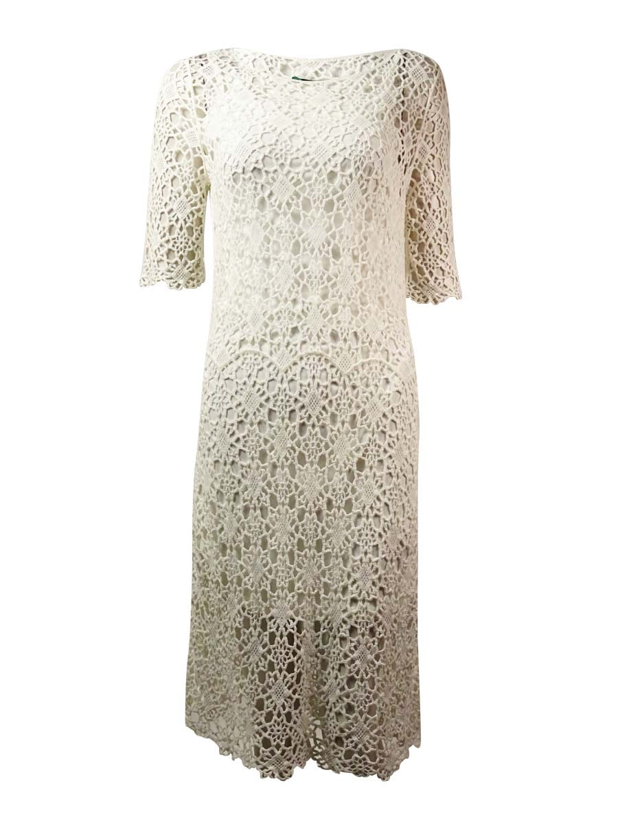 Lauren Ralph Lauren Women's Crochet Cotton Lace Dress - Walmart.com