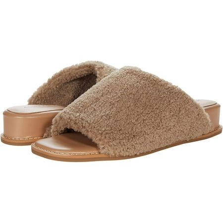 

Aerosoles Womens Yorketown Wedge Sandal 6 Natural Faux Shearling