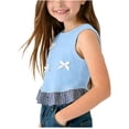 thumbnail image 3 of NAISIBABY Tank Tops for Girls, Plaid Ruffle Crewneck Sleeveless Summer Fashion Cute Tops Blue 0-1T, 3 of 5