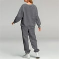 thumbnail image 5 of Sweatsuit Set for Women Casual Round Neck Long Sleeve Sweatsuits Women 2 Piece Outfits Two Piece Crewneck Sweatshirts Set Oversize Lounge Fall Sweatpants Suit Solid Color Pullover Set, 5 of 9
