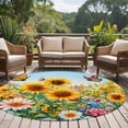 thumbnail image 5 of Round Area Rug 6ft,Watercolor Sunflower Butterfly Washable Carpet Non-Slip Runner Accent Rugs Indoor Floor Mat for Bedroom Living Room Decor,Summer Garden Pastoral Plants, 5 of 9