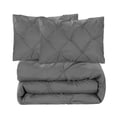 thumbnail image 7 of Bourina 3-Piece Twin Size Comforter Set, Pleated Wrinkle-Resistant Microfiber Bedding, Grey,All-Season, 7 of 7