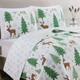 thumbnail image 3 of Great Bay Home Holly Collection Soft Microfiber Christmas Trees Quilt, Full/Queen (3 Count), 3 of 3