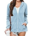 thumbnail image 2 of Timegard Women’s Full-Zip Hoodie Long Sleeve Drawstring Sweatshirts Fall Comfy Jackets with Pockets, 2 of 7