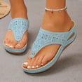 thumbnail image 3 of Dakaela Orthopedic Sandals for Women 2026 Wide Width Summer Slip on Beach Flip Flops Arch Support Dressy Casual Wedge Walking Shoes Size 6-10 Sky Blue, 3 of 9