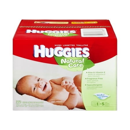 Huggies Natural Care Thick 'n' Clean Aloe & Vitamin E Baby Wipes - 360 CT