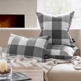 thumbnail image 3 of Buffalo Checker Plaids Series Cushion Square Decorative Throw Pillow Cusion for Couch, 20" x 20", Gray, 2 Pack, 3 of 5