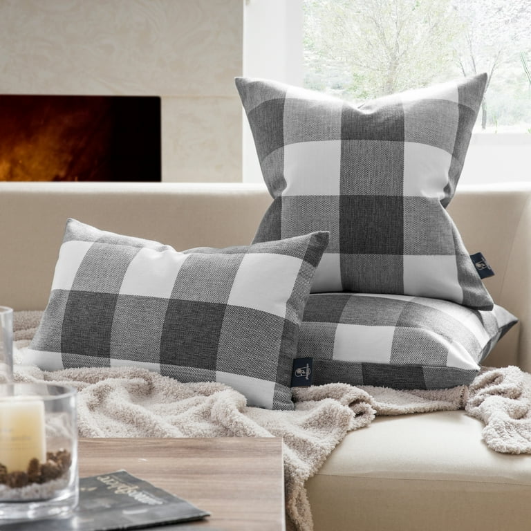 Square Buffalo Check Gray Accent Pillow Square Buffalo Check Gray Accent Pillow