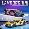 thumbnail image 3 of 1:32 Electroplated Lamborghini SVJ LP750 Super Car Model with Sound Light Children Boy Diecast Toy Vehicle Miniature Christmas Gold-boxed, 3 of 6