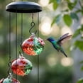 thumbnail image 6 of Solar Hummingbird Wind Chime Feeder with Color-Changing Lights, Waterproof Outdoor Hanging Glass Feeder for Garden Decoration and Bird Watching C, 6 of 8