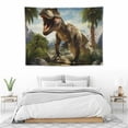thumbnail image 3 of GOSMITH Dinosaur Tapestry Rex Tyrannosaurus Wall Tapestry Wild Ancient Animal Wall Hanging 40x30 Inch Tropical Forest Tapestries Wall Art for Boys Teen Kids Living Room Bedroom Dorm Party Decor, 3 of 7