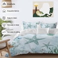 thumbnail image 5 of Teal Starfish Duvet Cover Set Queen Size Summer Shell Coral Watercolor Nautical Soft Lightweight Comforter Covers 4 Piece Bedding Set with 1 Duvet Cover 1 Bed Sheet & 2 Pillow Shams, 5 of 8