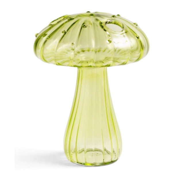 Florero de vidrio creativo, maceta hidropónica delicada en forma de hongo para una decoración moderna y elegante, 12*9CM amarillo