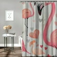 thumbnail image 2 of Orinice Flamingo Shower Curtain Set with 12 Hooks Pink Flamingo Seamless Illustration Bath Curtains Modern Bathroom Accessories 69x72, 2 of 7