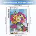 thumbnail image 2 of Kit de pintura de diamante 5D por números (11.8 x 15.7 in), pintura de diamante 5D, kit completo de bordado de diamante, pintura de diamante 5D, pegatina de pared de diamante redondo completo, flores decorativas en jarrón JM, 2 of 5