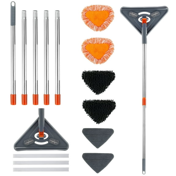 Txkrhwa 82inch Wall Cleaner Mop Ceiling Cleaner and Baseboard Duster with Extension Pole and 6PCS Replaceable Microfiber Head Pads for Home Cleaning