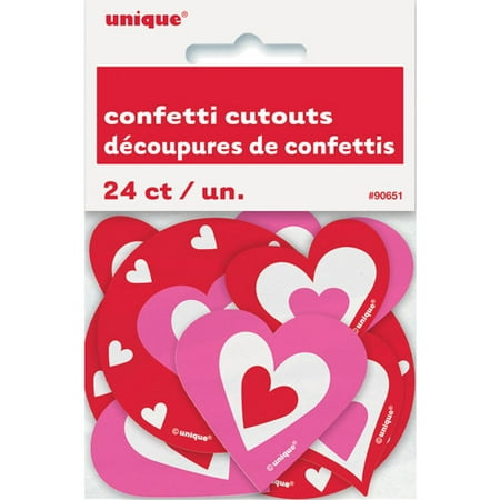 Paper Cut Out Hearts Valentine Decorations, 24-Count