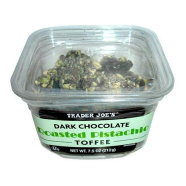 TJs Dark Chocolate Roasted Pistachio Toffee, 7.5 oz.