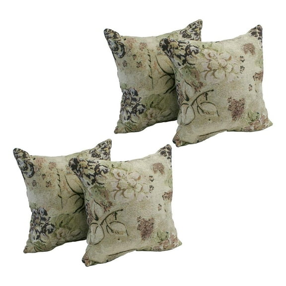 17-inch Jacquard Throw Pillows with Inserts (Set of 4) 9910-S4-ID-061