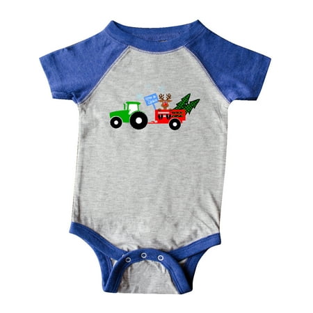 

Inktastic Christmas Tractor with Cute Reindeer Gift Baby Boy or Baby Girl Bodysuit