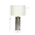 thumbnail image 3 of CosmoLiving by Cosmopolitan 26" Faux Marble Gray Table Lamp with White Linen Shade, 3 of 6