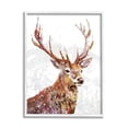 thumbnail image 4 of Stupell Industries Winter Deer Mountain Snowfall Holiday Painting White Framed Art Print Wall Art, 4 of 5