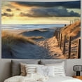 thumbnail image 2 of Shiartex  Ocean Beach Tapestry Seaside Wall Decor Sunset Costal Scenery Landscape Wall Hanging Nautical Sea Scenic Sand Blue Sky Summer Peaceful Calming Relax Bedroom Living Room 60x50inch, 2 of 6