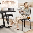 thumbnail image 6 of Hijob 18" Dining Chairs Set of 4, Mid-Century Modern Upholstered PU Dining Room Chair, Metal Legs for Kitchen Dining Chairs, Black, 6 of 9
