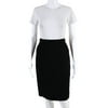 Pre-owned|Escada Womens Black Wool Zip Back Front Pocket Pencil Skirt Size 34