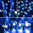 thumbnail image 4 of Blue Flower String Lights Decorations, 33ft 100 LED Clear Wire Plug in Cherry Blossom Christmas Easter Indoor Hanging Decorative, Cute Halloween Wedding Party Bedroom Starry Lights, 4 of 18