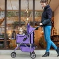 thumbnail image 6 of Bestpet 3 Wheel Collapsible petstroller, Purple, 6 of 8