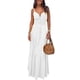 thumbnail image 2 of Vestido casual largo sin mangas con cuello en V profundo y suelto para mujer, blanco, Xl Feliz Sencillez, 2 of 4