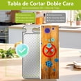 thumbnail image 3 of Tabla para Picar Acero Inoxidable - Doble Cara Tablas para Picar Cocina Puro y Paja de Trigo PP, No Tóxica, Resistente, Fácil de Limpiar, 3 of 4