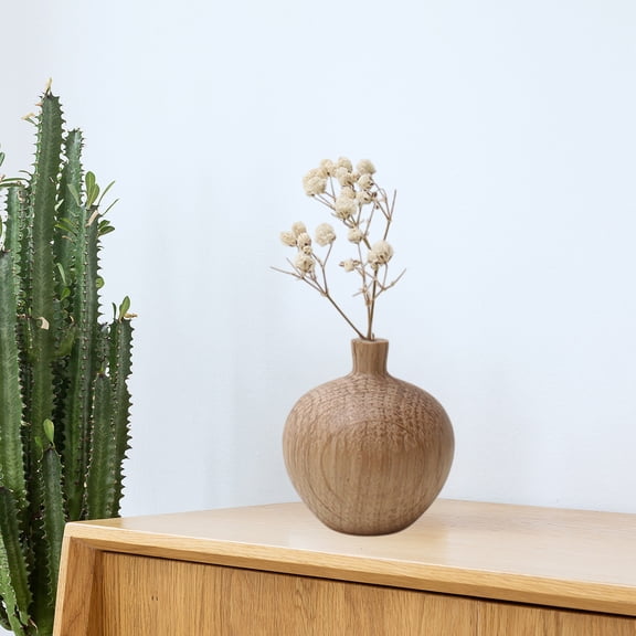 TONGYIJIA Large Wood Vase, Tall Wooden Planter, Modern Floor Vase For Dried Pampas Grass, Spring Decor For Living Room Corner and Entryway