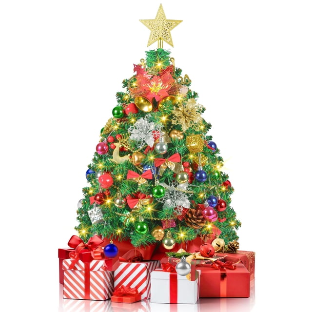 Nefalea para árbol de Navidad de 2 pies con 60 luces LED y 80 adornos