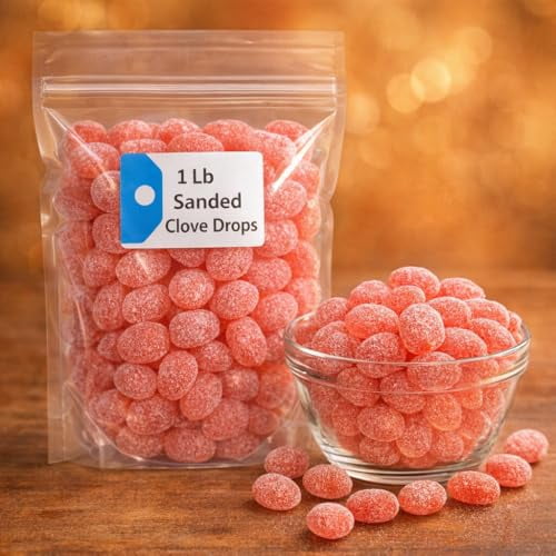 Sanded Clove Drops – 1 lb Bag, Classic Sugar-Coated Spiced Candy