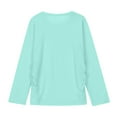 thumbnail image 5 of ABPWLY Clearance Girls Tops Shirts for Kids Casual Crewneck Soft Breathable Sports Tunic Tops Fashion Solid Long Sleeve Tops Girls Tops(Size:9 Years), 5 of 7