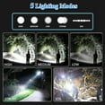 thumbnail image 2 of Magnetic Flashlights High Lumens Rechargeable, 990,000L High Lumens Super Bright LED Tactical Handheld Flash Light with 5 Modes, USB C, Zoomable Beam, Digital Power Display, IP76 Waterproof, 2 of 6