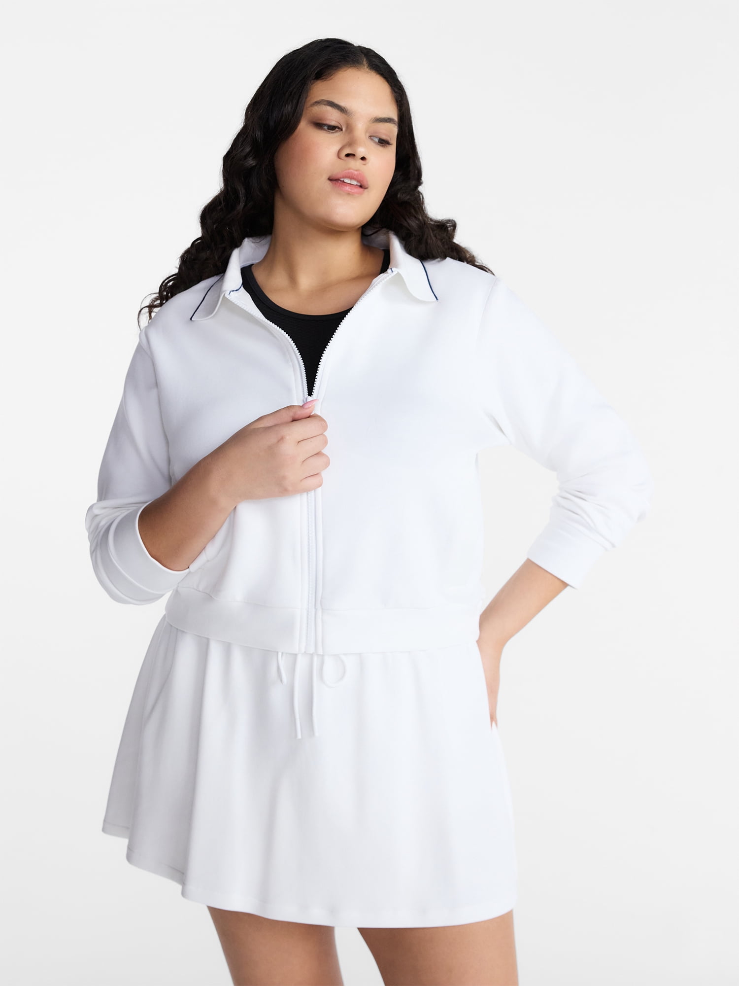 Avia Women's and Women's Plus Zip Front Pique Knit Jacket, Sizes XS-4X