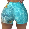 thumbnail image 2 of Rateoe Coral And Seashell On The Beach Printed Power Workout Shorts for Women Tummy Control Squat Proof Ribbed Thick Seamless Scrunch Active Short-Small, 2 of 8