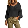 thumbnail image 3 of Loyisod Womens Summer Mesh Sheer Poncho Crop Tops Batwing Sleeve Oversized Beach Cover Up Sexy Lightweight Crochet Shrug Shawl, 3 of 4