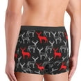 thumbnail image 4 of Men's Boxer Briefs, Simple Hand Painted Deer Red White Soft Comfy Mens Underwear Boxer Briefs Breathable With Widen Waist, 4 of 7