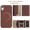 thumbnail image 4 of Allytechgroup Case for Apple iPhone XR, 2-in-1 Detachable Wallet Shell Magnetic RFID Blocking Case [Compatible with MagSafe] Stand PU Leather TPU Cover with Credit Card Slots/Cash Pockets, Brown, 4 of 13