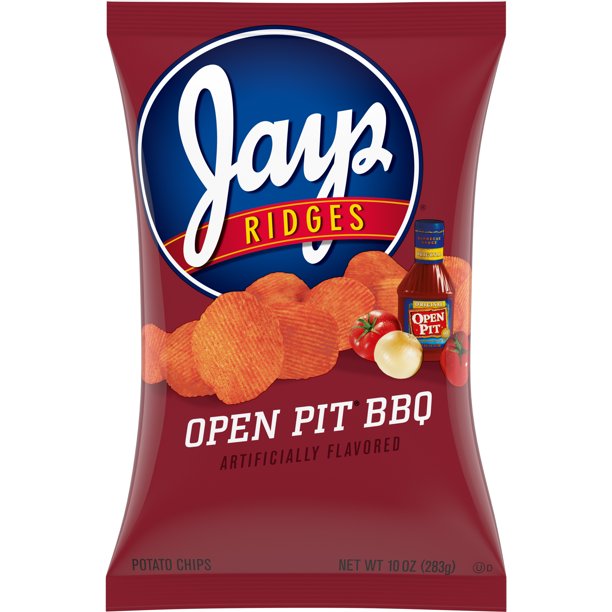 Jays Open Pit BBQ Ridges Potato Chips, 10 Oz