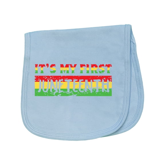 Inktastic It's My First Juneteenth Red, Yellow, and Green Baby Burp Cloth