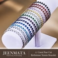 thumbnail image 3 of JeenMata 11 TCW July Ruby - Pear Cut Birthstone Tennis Bracelet for Women in Eternity Design - White Gold Plating, Female, Adult, 3 of 9
