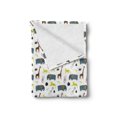 thumbnail image 2 of Animal Soft Flannel Fleece Throw Blanket, Cartoon Style Childish Nursery Arrangement with Savannah Fauna Colorful Wildlife, Cozy Plush for Indoor and Outdoor Use, 60" x 80", Multicolor, by Ambesonne, 2 of 5