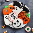 thumbnail image 5 of Molde de galletas de acero inoxidable de Halloween 7 juegos de herramientas para hornear pasteles DIY, B, murciélago, fantasma, lápida, gato, calavera, calabaza, molde de sombrero de bruja JAMW Sencillez, 5 of 5