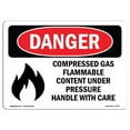 thumbnail image 1 of SignMission OS-DS-A-1824-L-1077 18 x 24 in. OSHA Danger Sign - Compressed Gas Flammable Content, 1 of 1