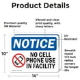 thumbnail image 2 of (2 Pack) No Cell Phone Use In Facility Sign, 2 of 7